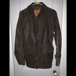 Lucky Brand Brown Leather Jacket Size Small